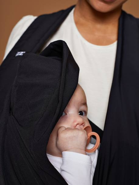 Echarpe porte-bébé IZZZI Beige sable+Noir charbon 12 - vertbaudet enfant 