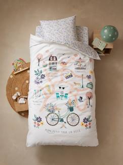 -Parure housse de couette + taie d'oreiller enfant PLACE DU LILAS