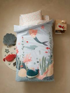 Linge de maison et décoration-Linge de lit enfant-Parure housse de couette + taie d'oreiller enfant OCÉANE