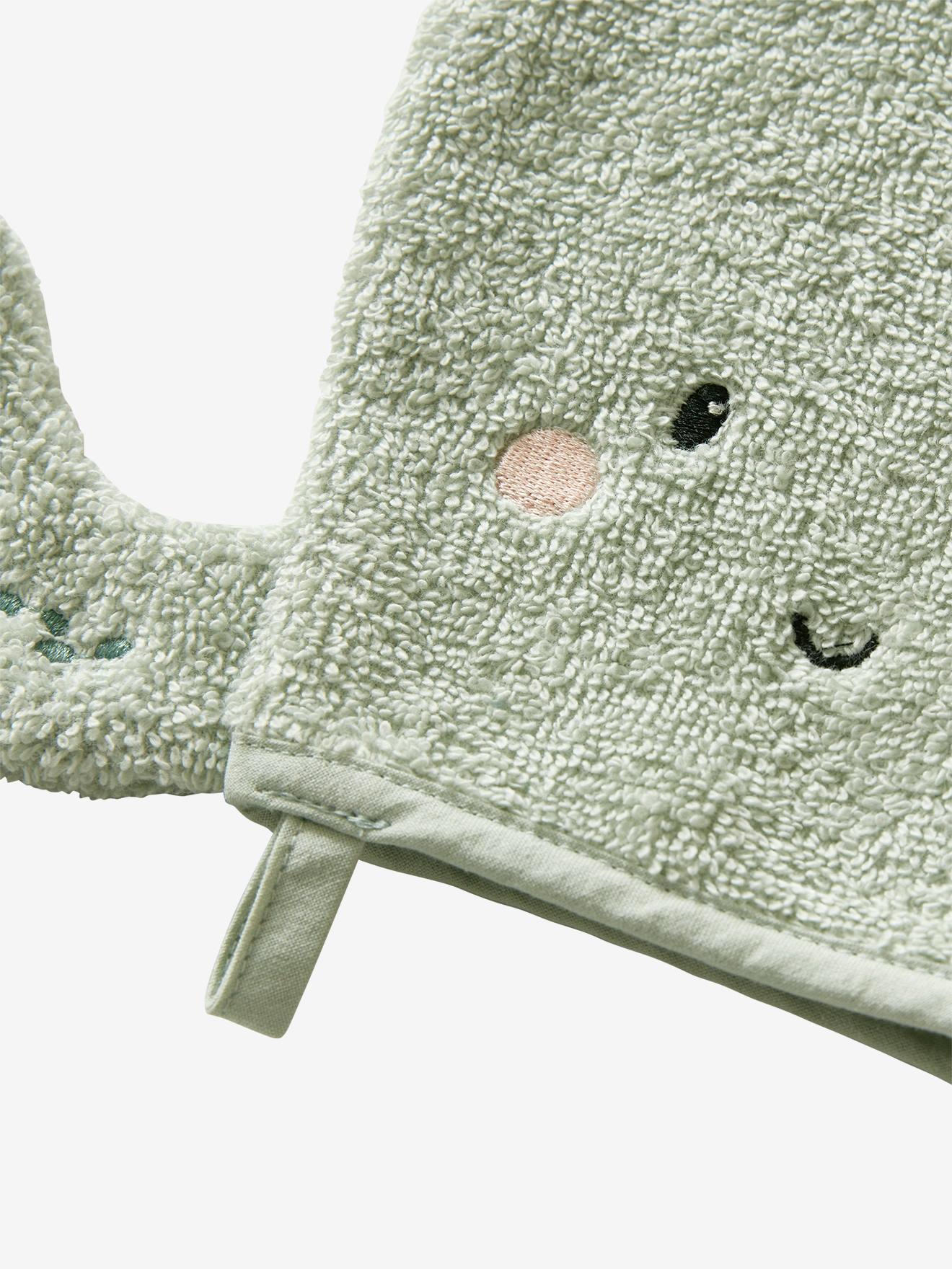 Lot de 2 gants de toilette Animorigolo bleu (Vertbaudet) - Image 1