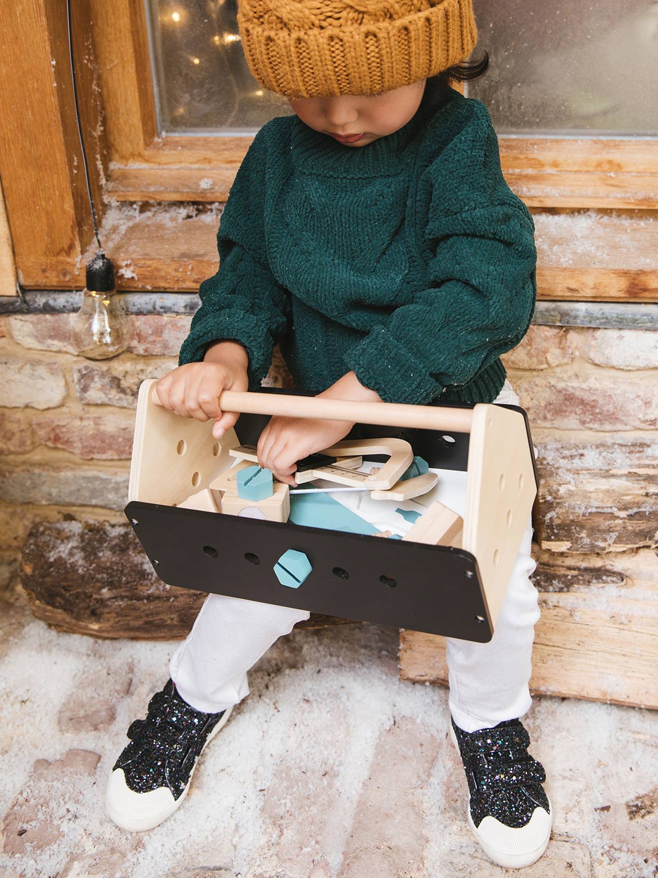 Boîte à Outil Boîte à Outils De Menuisier Enfant,Bricolage
