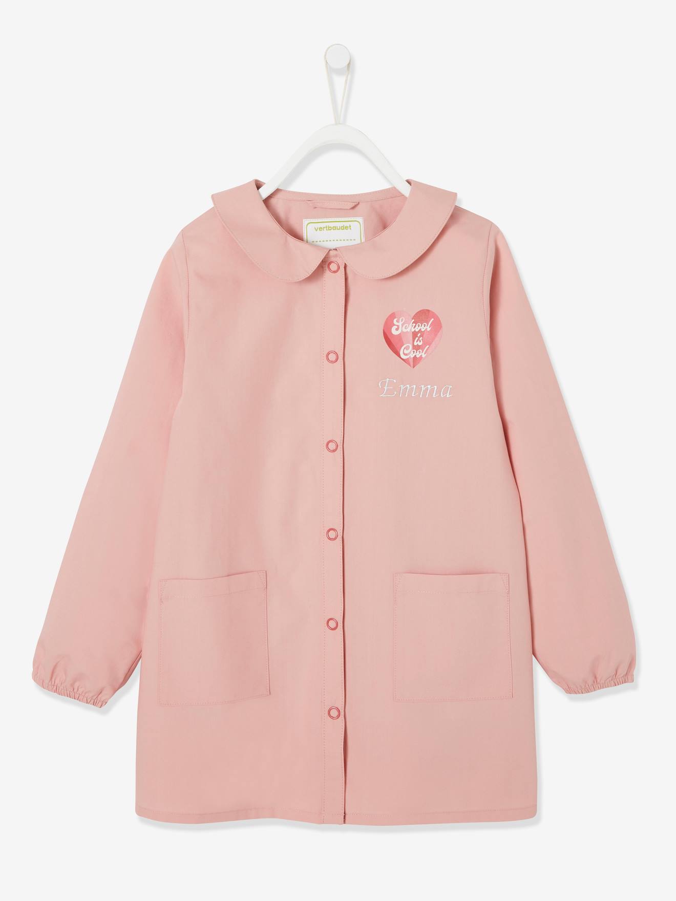 VERTBAUDET Tablier Flowers Fille – Blouse D'école En Coton Imprimé Fleurs