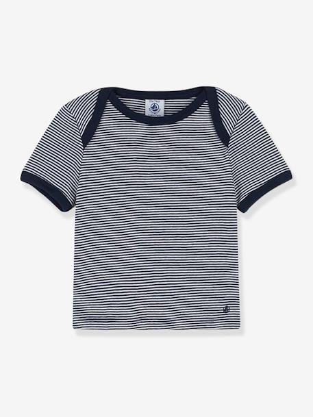Fabrication française-Bébé-T-shirt rayé milleraies bébé manches courtes PETIT BATEAU en coton bio