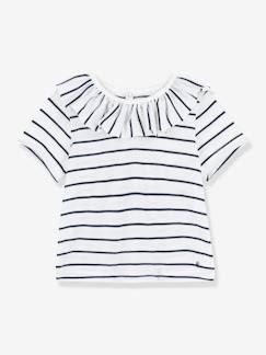 Bébé-T-shirt, sous-pull-Blouse rayée  bébé manches courtes en jersey PETIT BATEAU