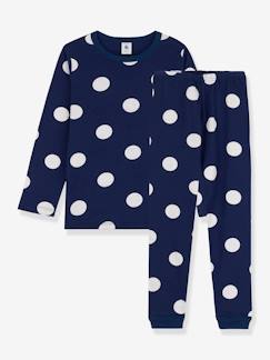 Fille-Pyjama, surpyjama-Pyjama à pois enfant manches longues PETIT BATEAU en coton bio