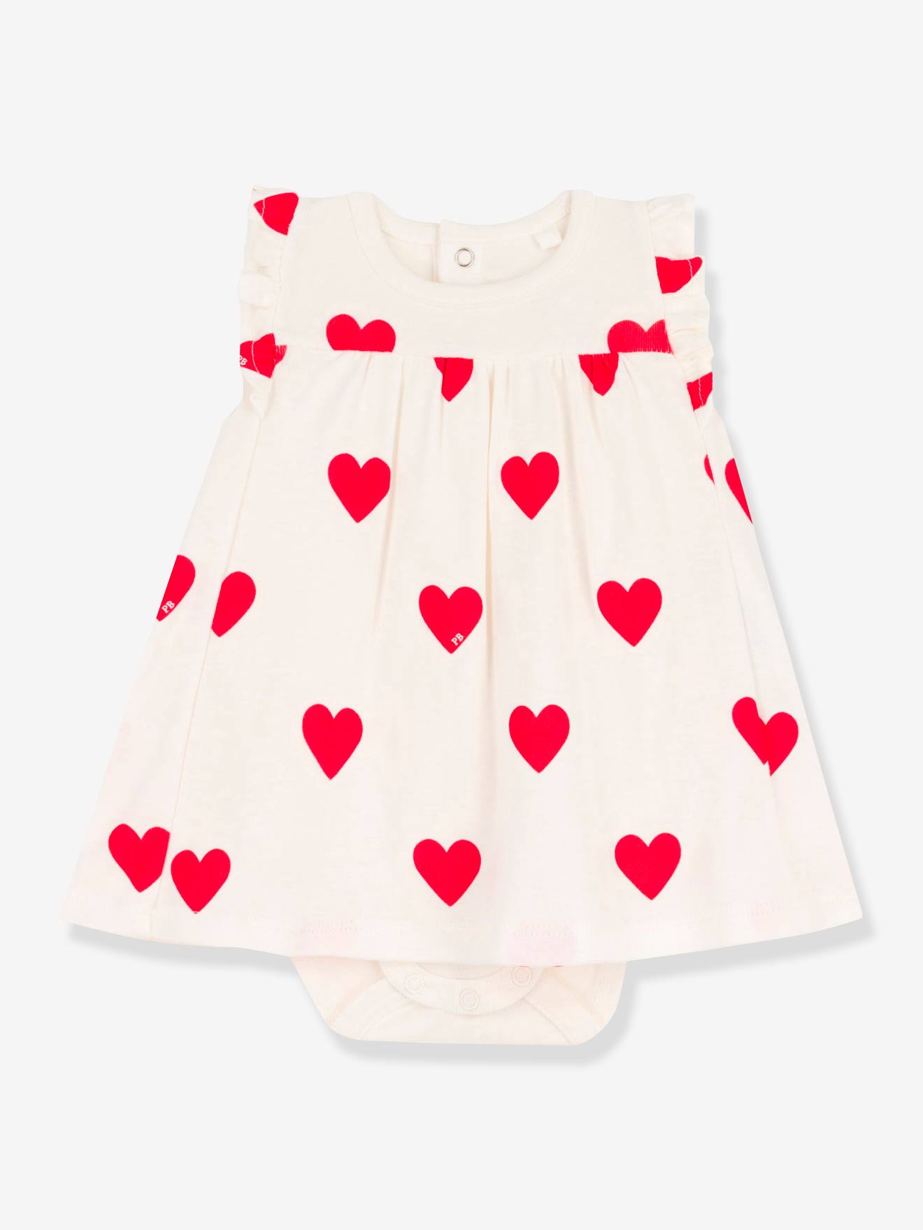 Robe Body Imprimee Coeur En Coton Bio Bebe Petit Bateau Blanc Imprimer Coeur Petit Bateau