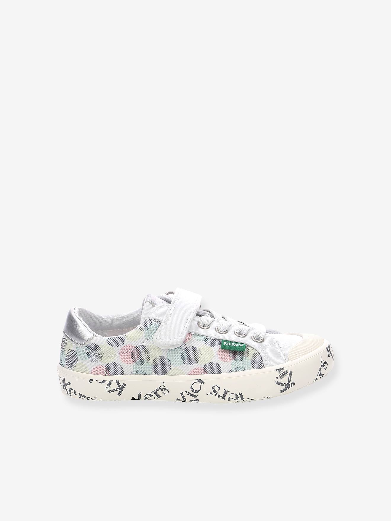 Baskets sneakers fille Gody Gold blanc pois multico