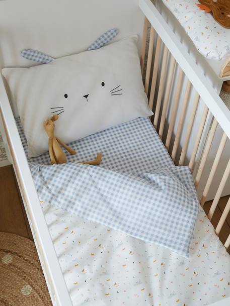 Housse De Couette Bébé Réversible Vertbaudet Giverny - Multicolore 80x120 Cm - 100% Coton