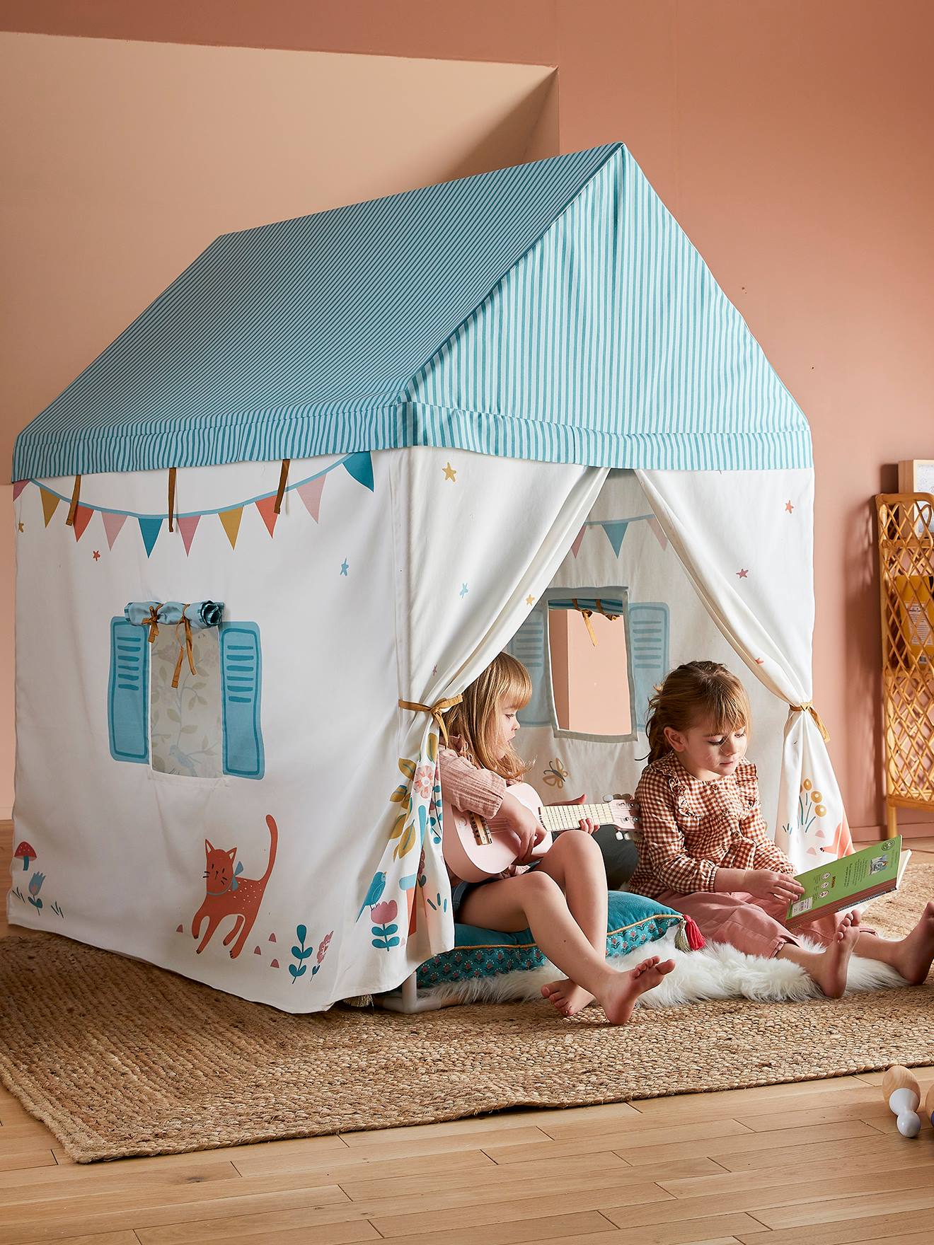 Cabane Maison en tissu multicolore
