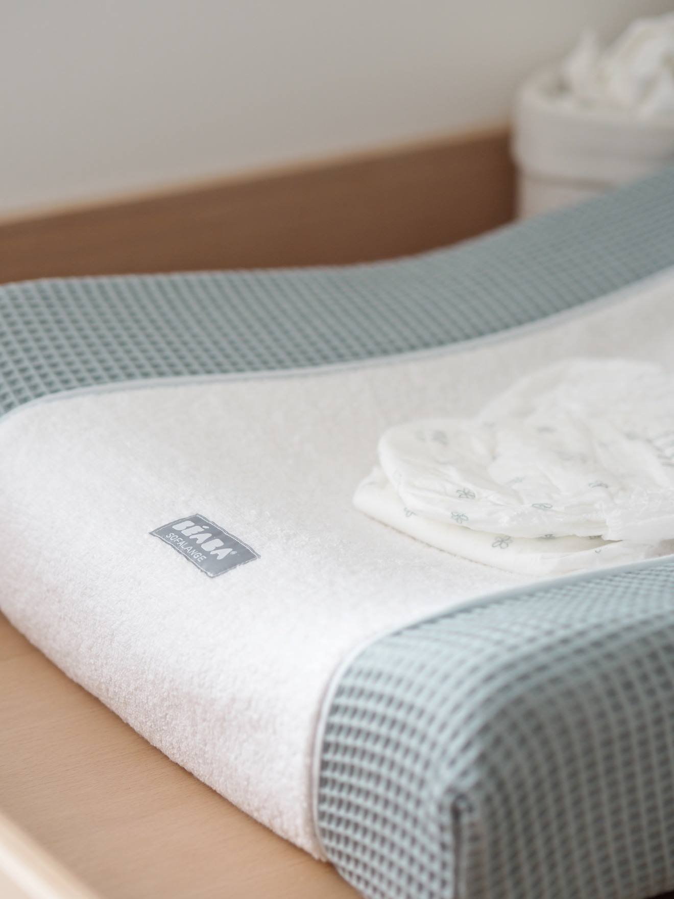 Drap-housse matelas à langer Sofalange vert d'eau (Béaba) - Image 2