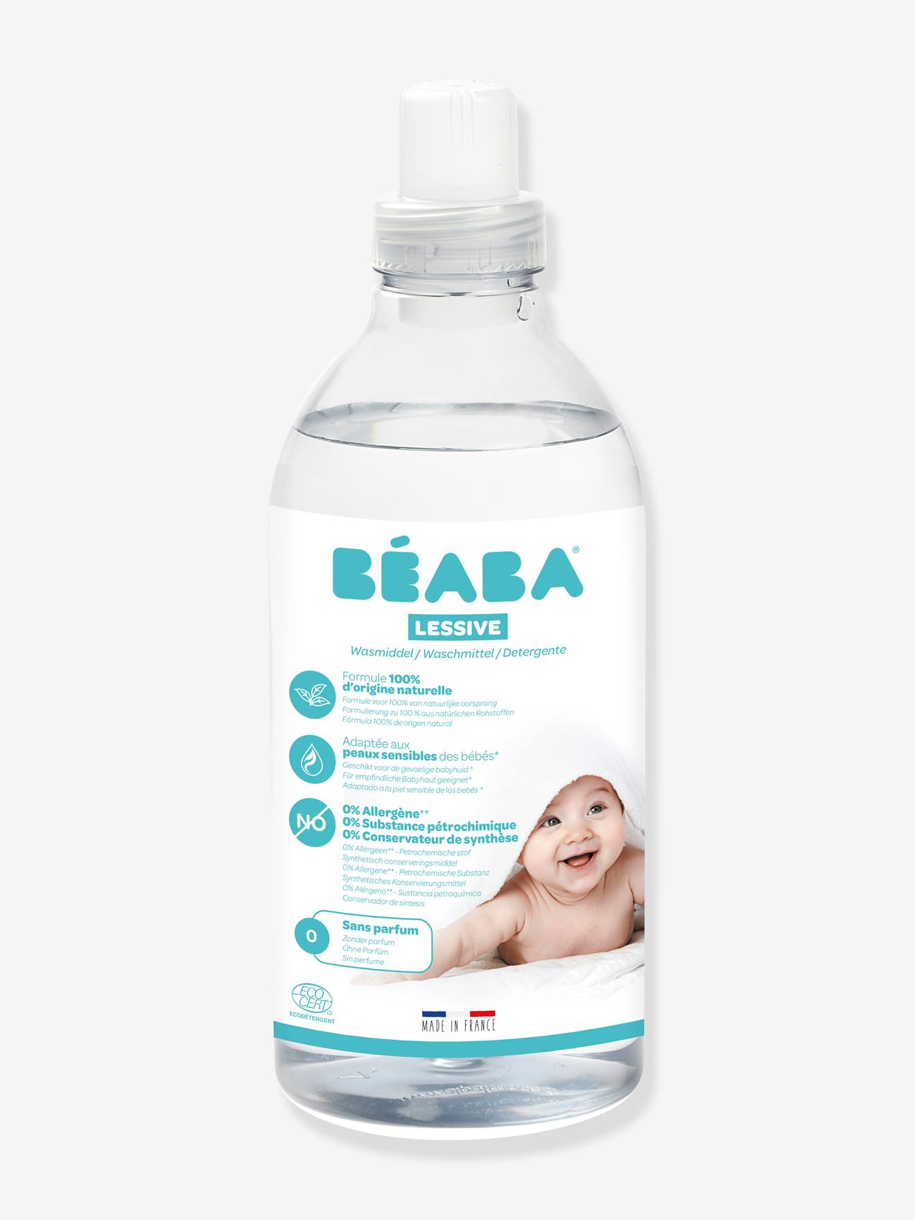 Lessive naturelle BEABA sans parfum, 1 L