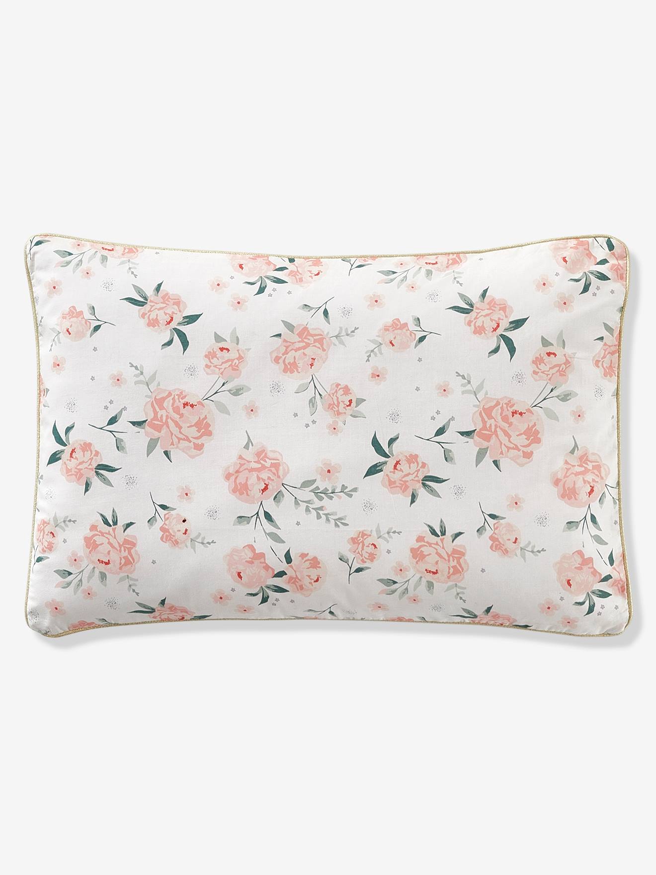 Housse de couette bébé EAU DE ROSE écru/rose (Vertbaudet) - Image 1