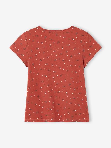 T-shirt imprimé animation relief fille écru+rose poudré+terracotta 10 - vertbaudet enfant 