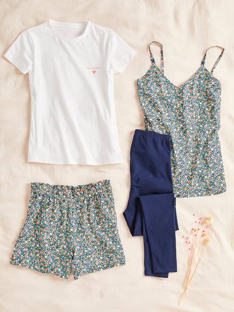 Vertbaudet - Ensemble 4 pièces homewear grossesse et allaitement pack pyjama fleuri