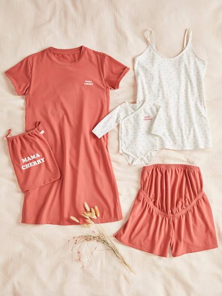 Pyjama Short Grossesse Vertbaudet - Seersucker Rayé Rose - Allaitement - 100% Coton - Taille 44