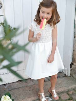 Robe cérémonie fille effet 2 en 1 haut en macramé   - vertbaudet enfant
