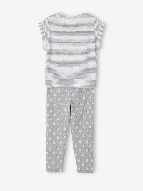 T-shirt + short + pantalon pyjama fille Oeko Tex® Lot blanc rayé 6 - vertbaudet enfant 