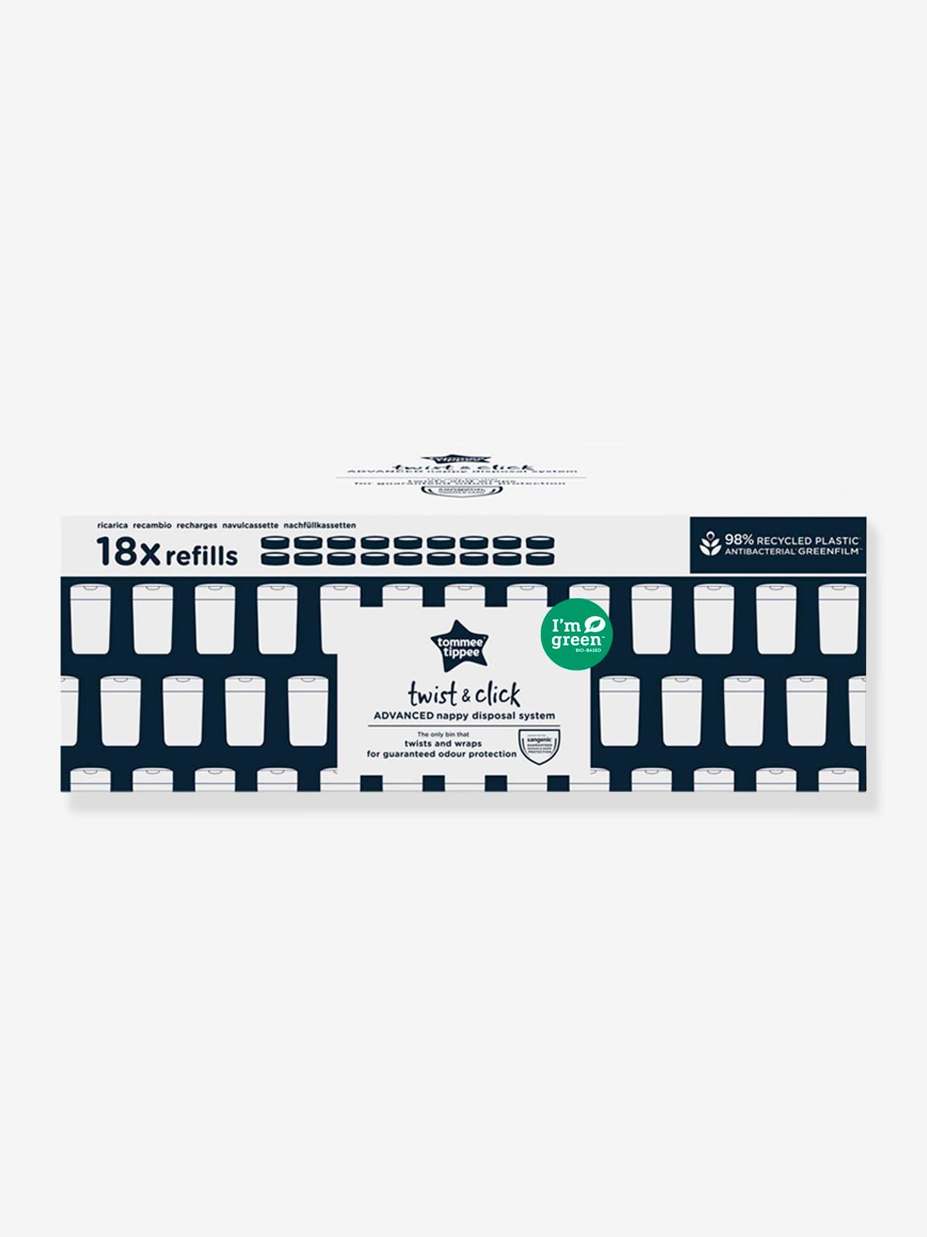 Lot de 18 recharges pour poubelles à couches Tec et Twist & Click Sangenic gris (Tommee Tippee) - Image 2