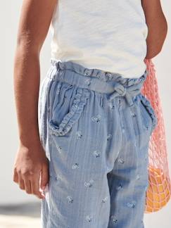 -Pantacourt fille en gaze de coton 