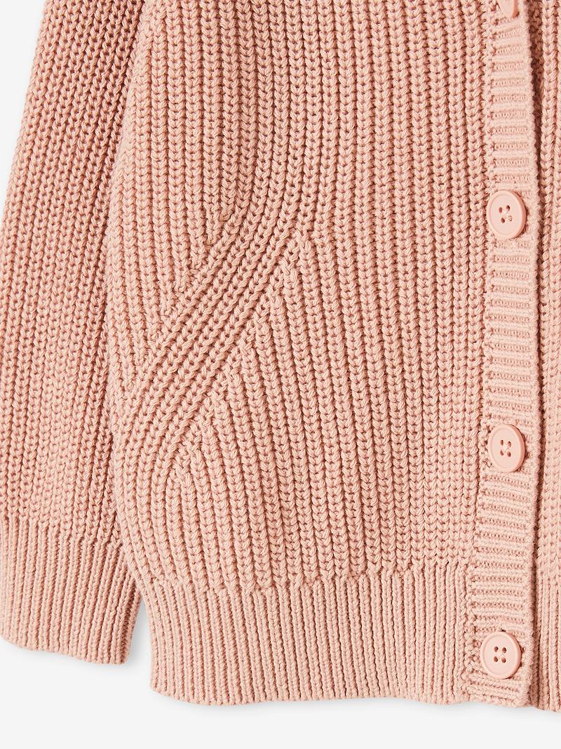 Gilet Bébé Vertbaudet - Col V, Maille Côtelée, Brodé, 100% Coton, Manches Longues, Taille 24 Mois (86cm)