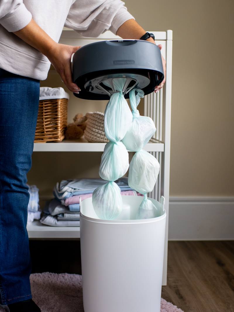 Poubelle à couches Twist & click Tommee Tippee SANGENIC blanc coton