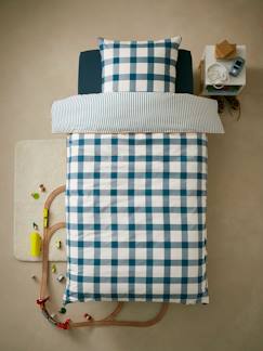 Linge de maison et décoration-Linge de lit enfant-Parure housse de couette + taie d'oreiller enfant CARREAUX