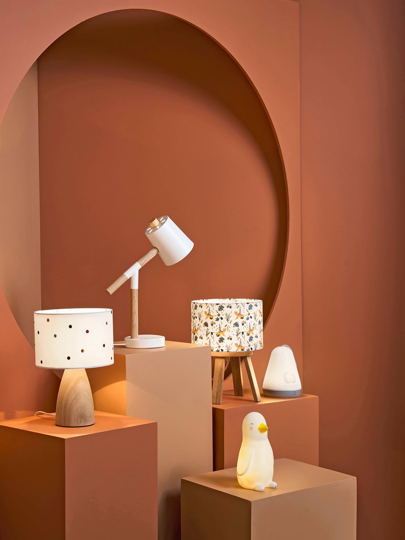 Lampe de chevet bois HANOÏ blanc (Vertbaudet) - Image 1