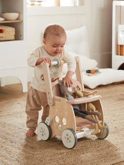 Idées cadeaux bébés et enfants-Chariot de marche poussette en bois FSC®