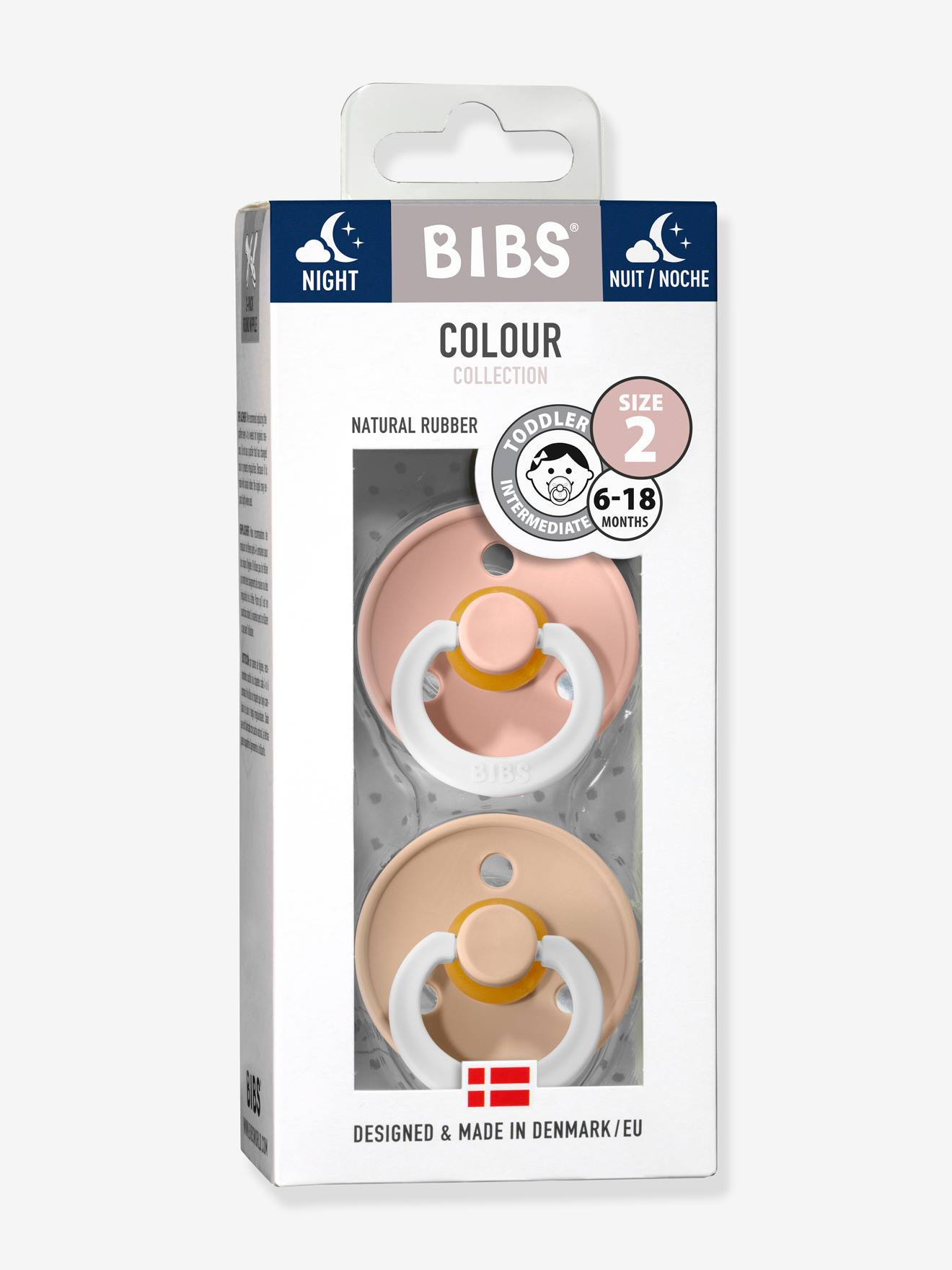 Bibs Colour Collection Sucettes +18 Mois Taille 3 Sage Ivory 2 Pièces