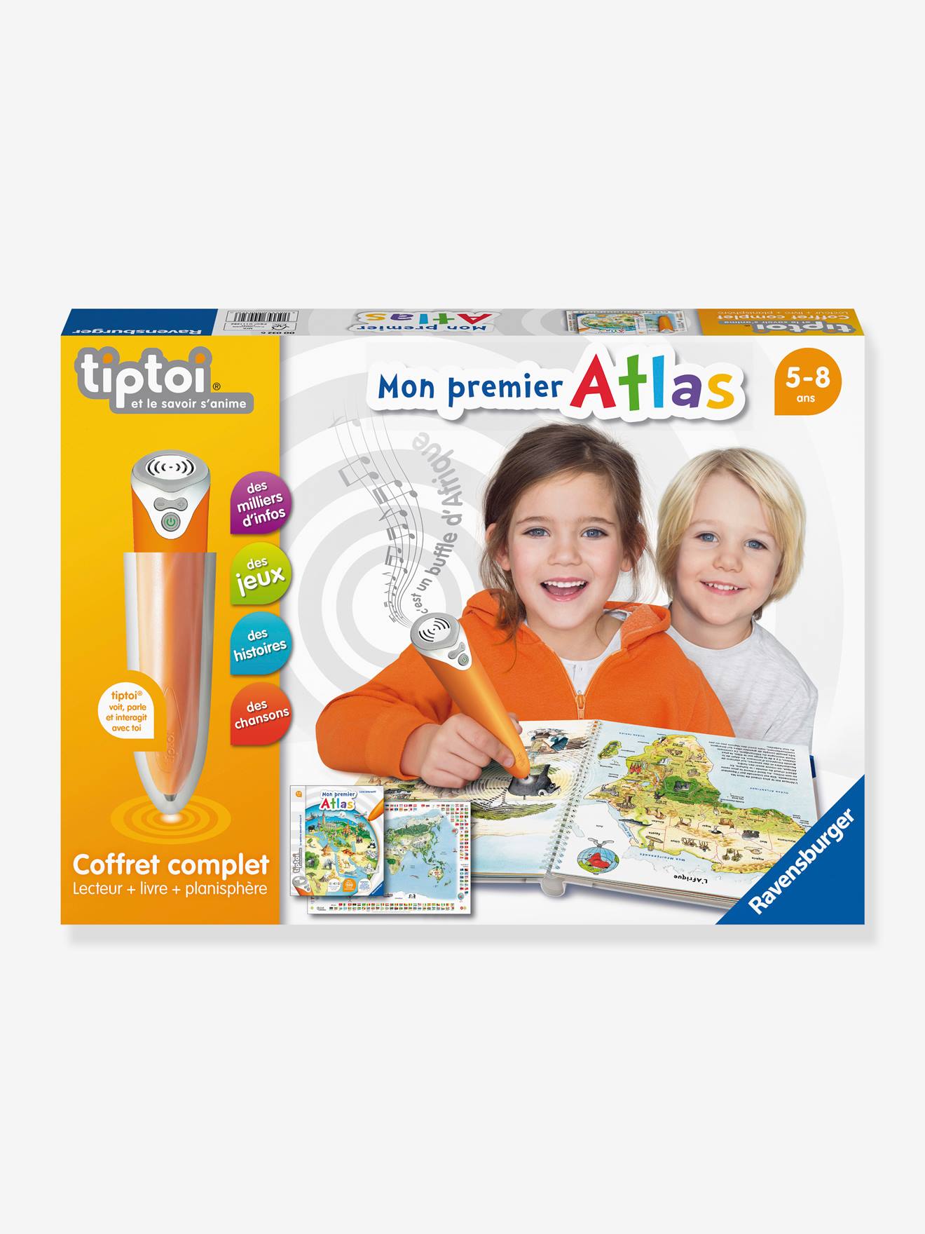 Tiptoi® - Coffret Lecteur Interactif + Livre Atlas - Ravensburger Blanc