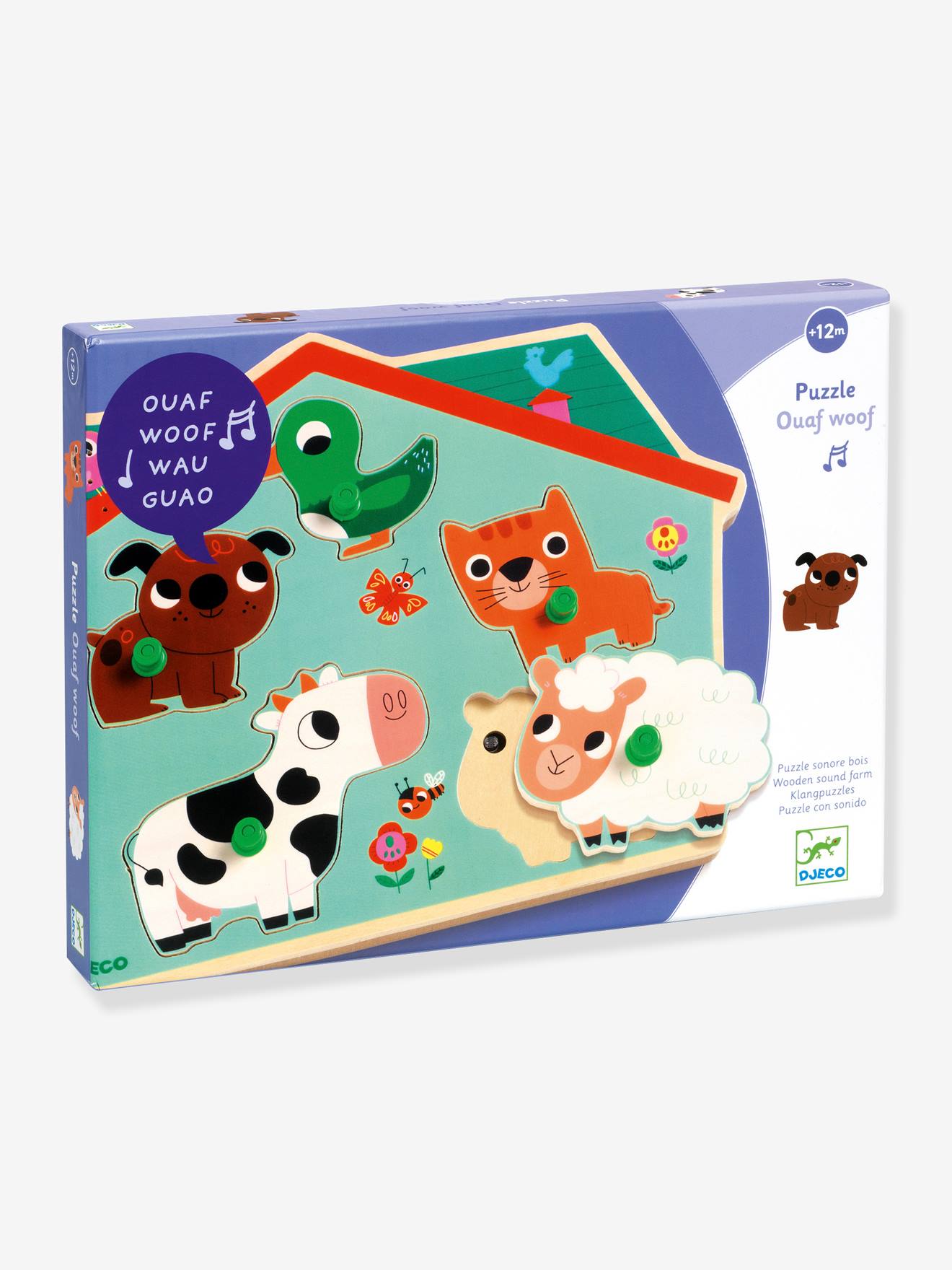 Puzzle Sonore Ouaf Woof - Bleu