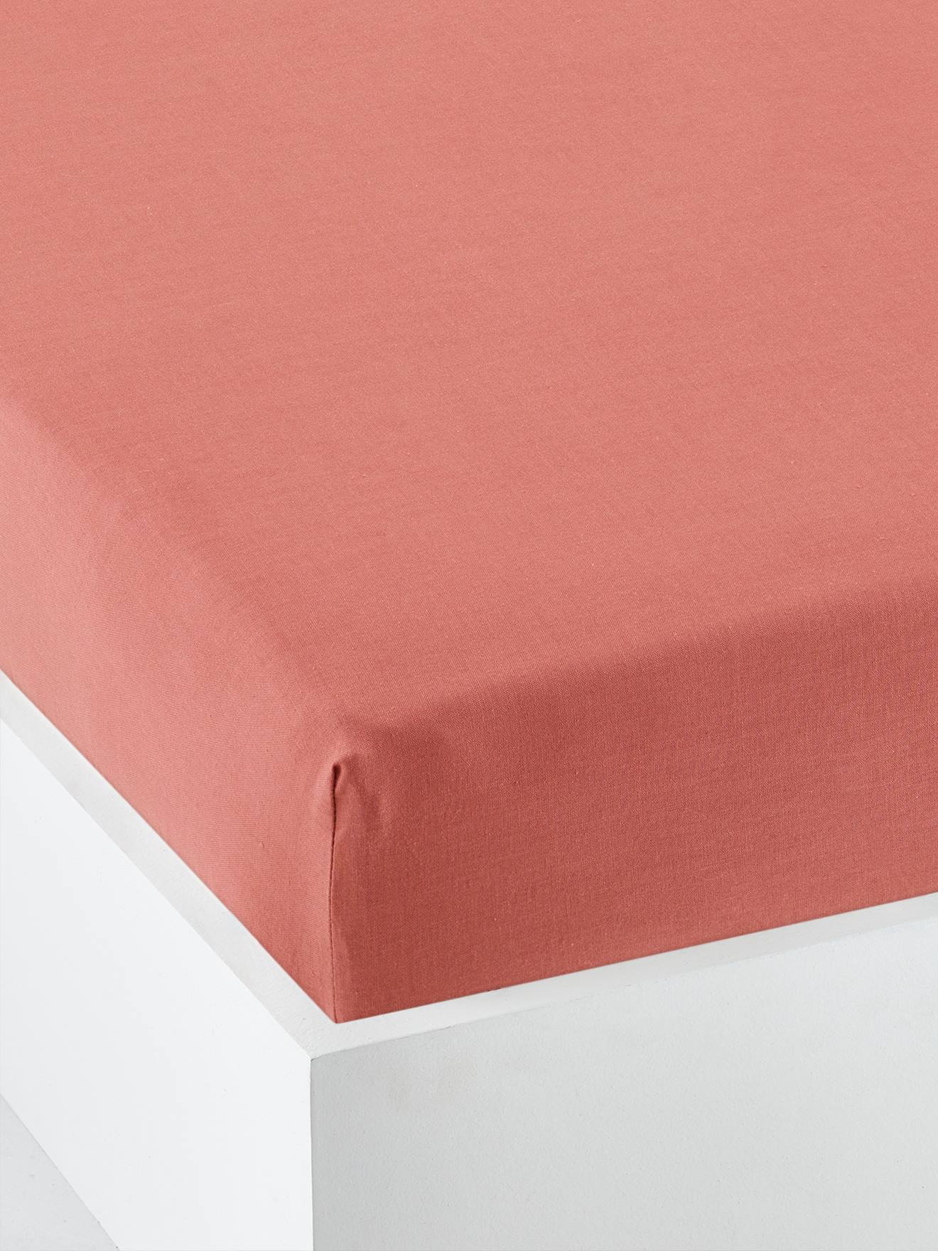 Drap-housse uni bébé bois de rose