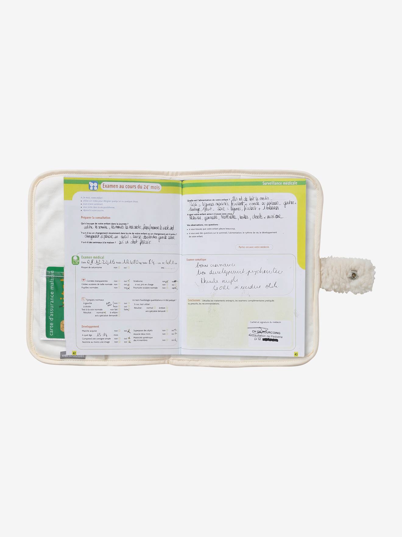 Protège carnet de santé sherpa PETIT NOMADE ivoire (Vertbaudet) - Image 1
