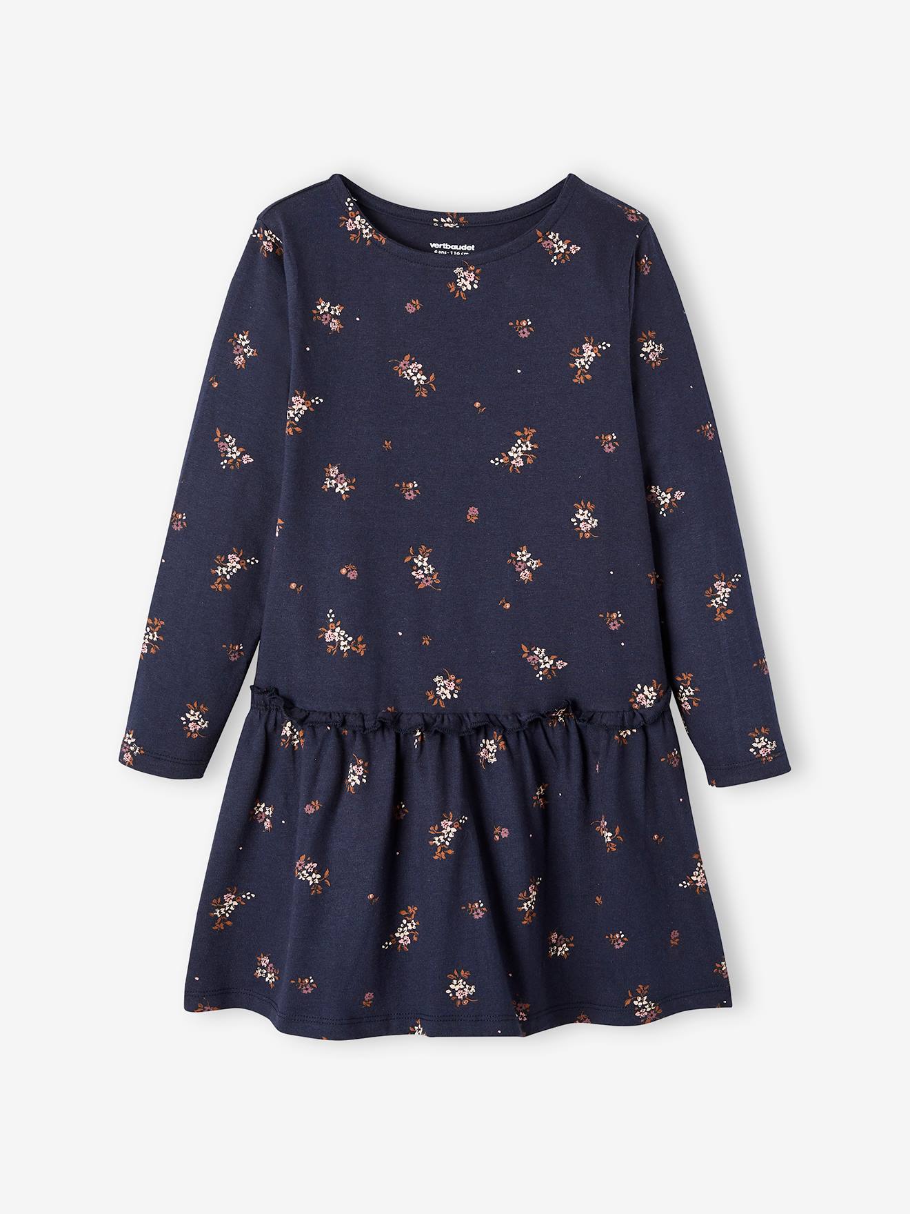 Robe Manches Longues Fille - Imprimé De Noël, Polyester Doux - Pour Enfant 2-8 Ans Environ