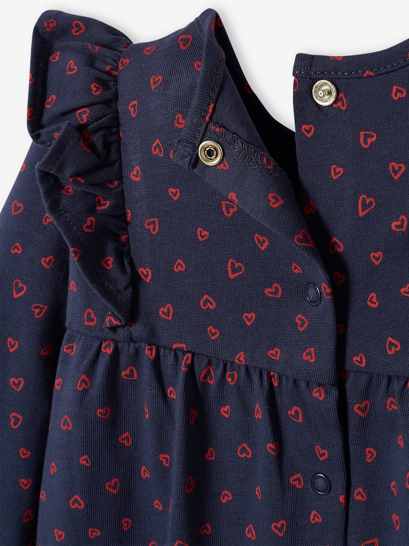 Robe Bébé Fille Vertbaudet Taille 6 Mois (68) - Marron, Volants, Manches Longues - TBÉ