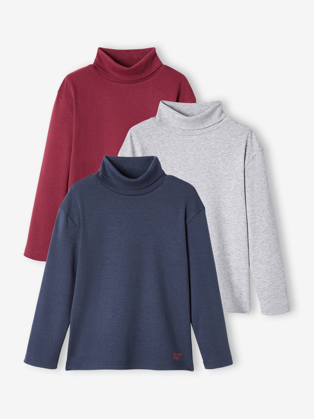 Lot de 3 sous-pulls garçon. lot ardoise