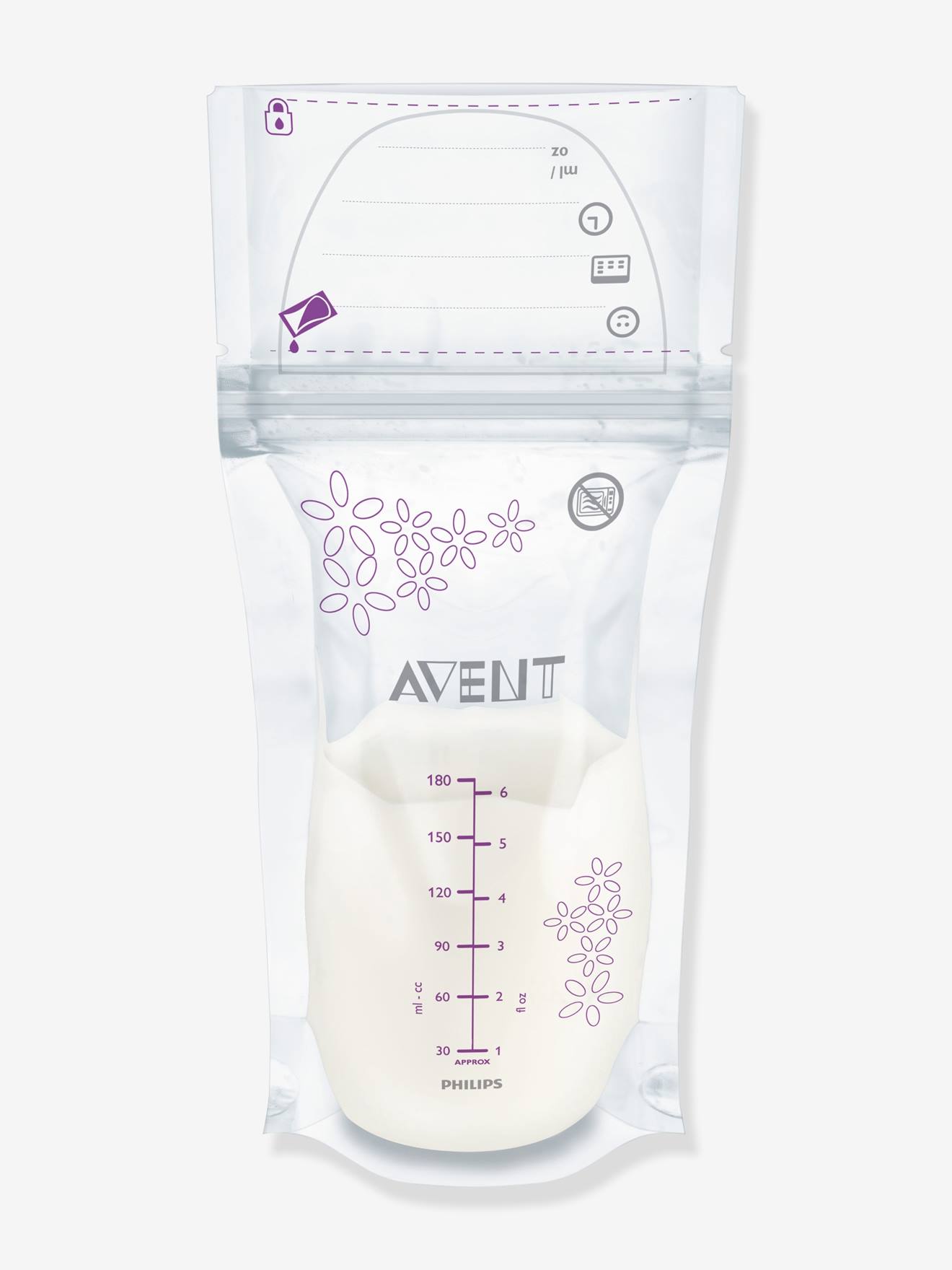 Lot de 25 sachets de conservation pour lait maternel Philips AVENT transparent (Philips Avent) - Couverture
