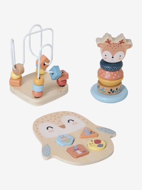 Vertbaudet - Coffret 3 jeux d'éveil Les amis de la forêt en bois FSC® les amis de la foret