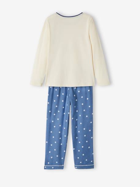 Pyjama fille chouette en jersey et flanelle écru 4 - vertbaudet enfant 