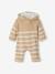 Combinaison en tricot bébé naissance doublée beige+Ivoire rayé 1 - vertbaudet enfant 