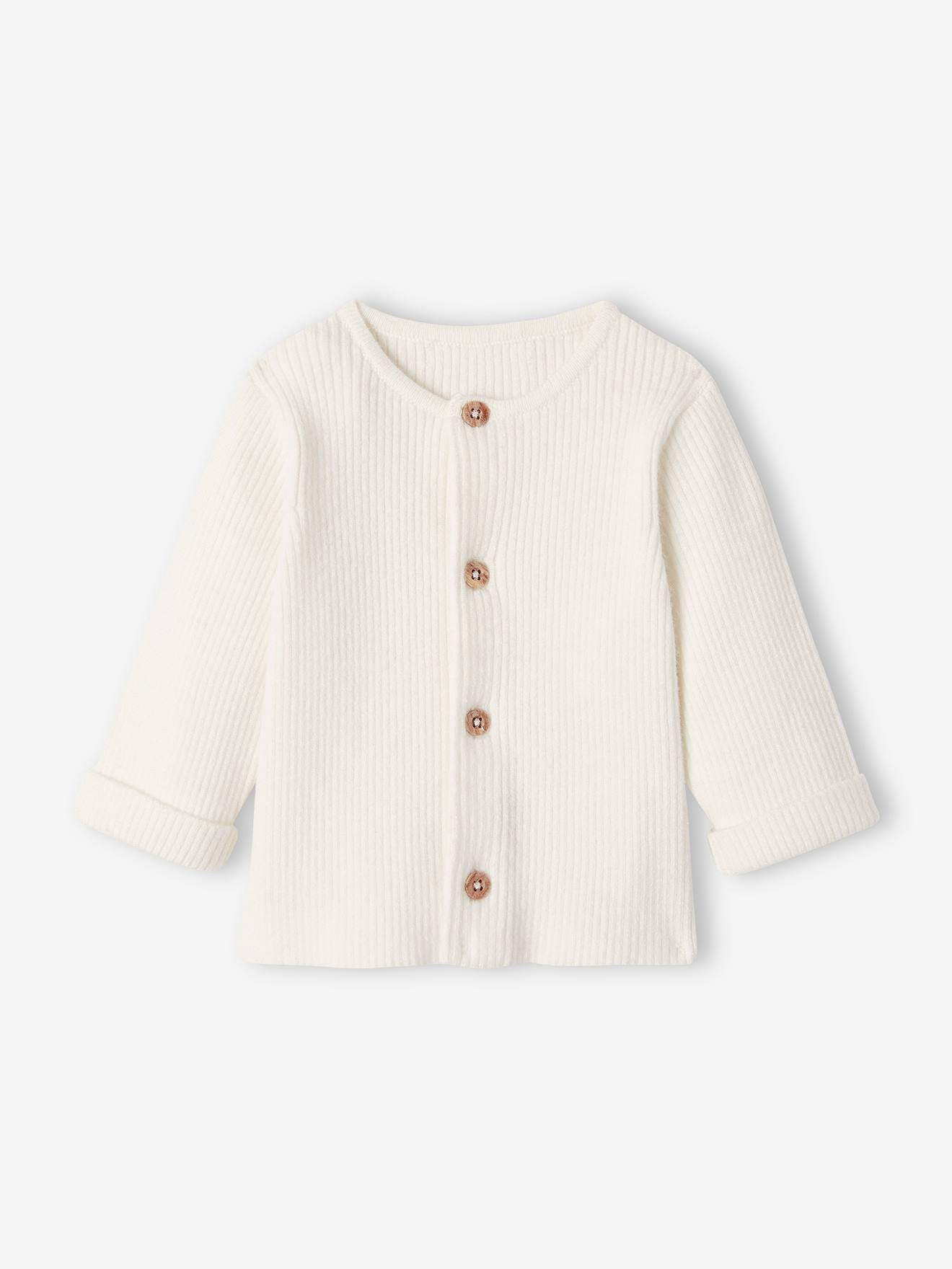 Ensemble bébé mixte gilet pantalon en tricot blanc (Vertbaudet) - Image 3