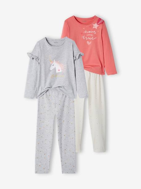 Fille-Lot de 2 pyjamas licorne fille