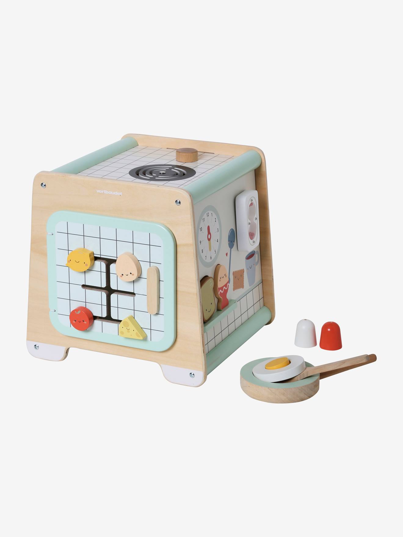 Cube d'activités cuisine en bois FSC® beige (Vertbaudet) - Image 2