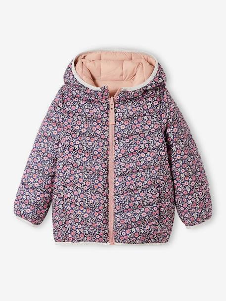 Doudoune Colorblock à Capuche Pour Fille Vertbaudet - Garnissage Polyester Recyclé - Bandes Réfléchissantes - Taille élastiquée