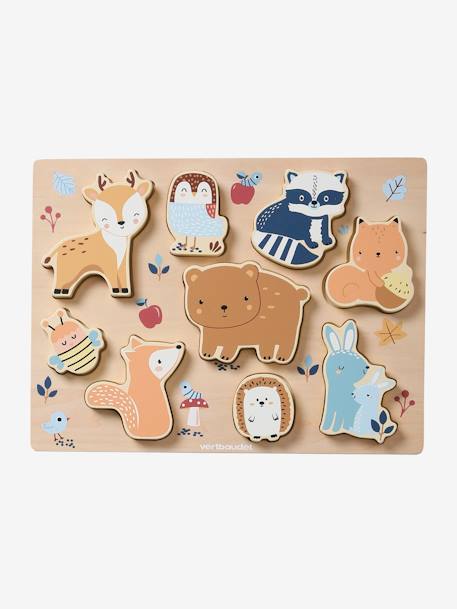 Vertbaudet - Puzzle à encastrer Les amis de la Forêt en bois FSC® vert