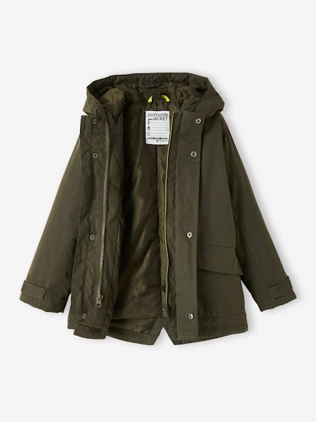 Parka garçon 3 en 1 blouson amovible kaki+lichen+Marine grisé+noix de pécan 9 - vertbaudet enfant 