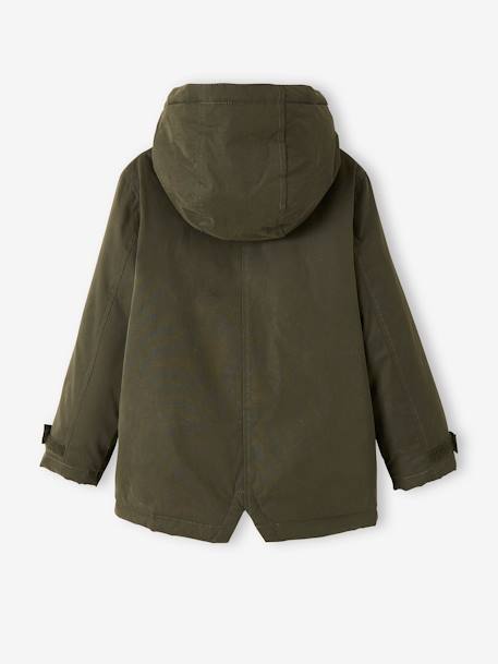 Parka garçon 3 en 1 blouson amovible kaki+lichen+Marine grisé+noix de pécan 11 - vertbaudet enfant 