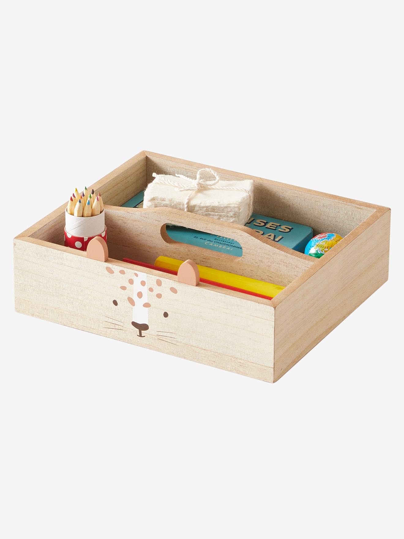 Meuble en bois - Caisse de rangement pour crayons de couleur