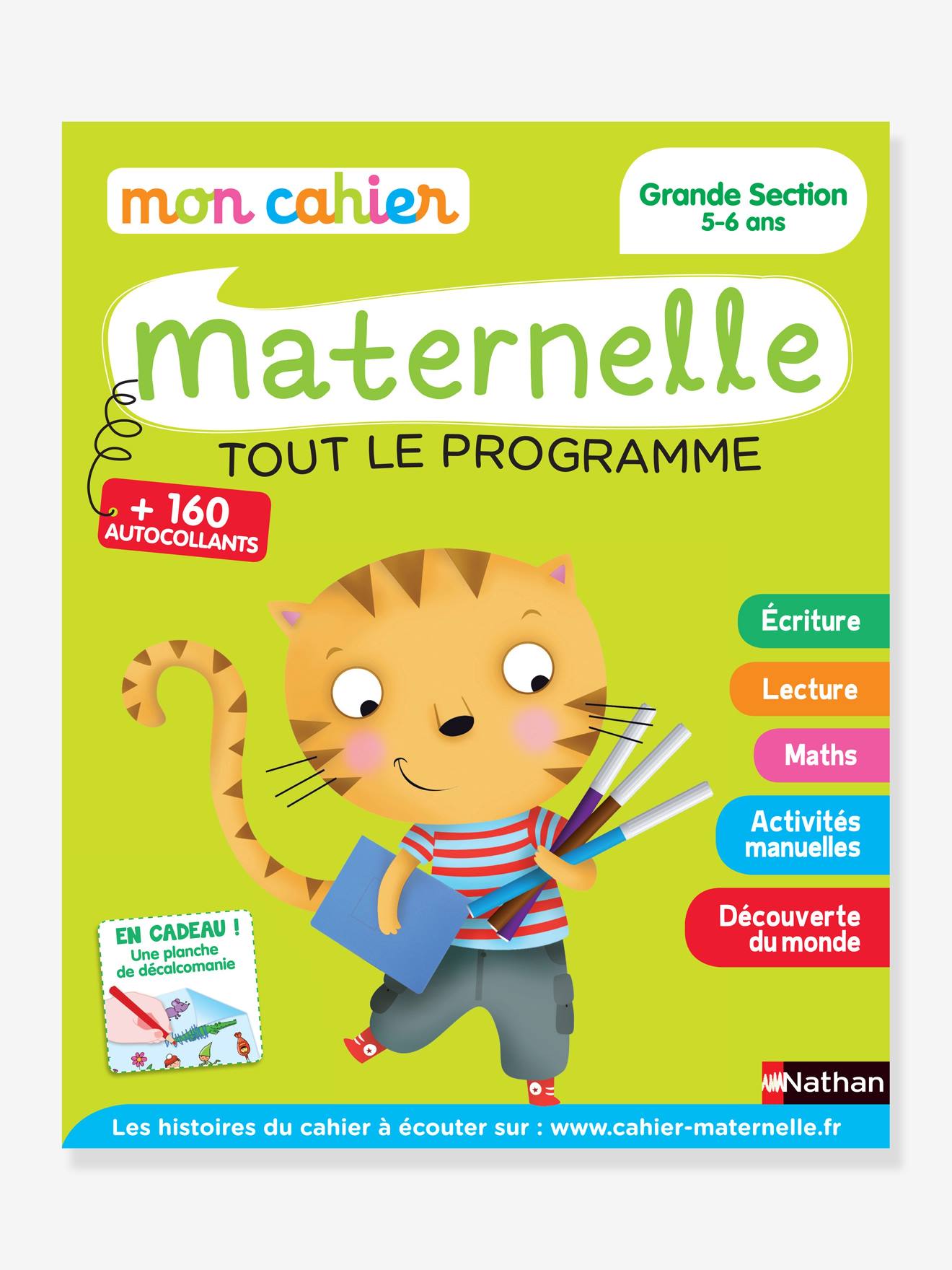 Mon Cahier Maternelle - Grande Section - 5/6 ans - NATHAN vert