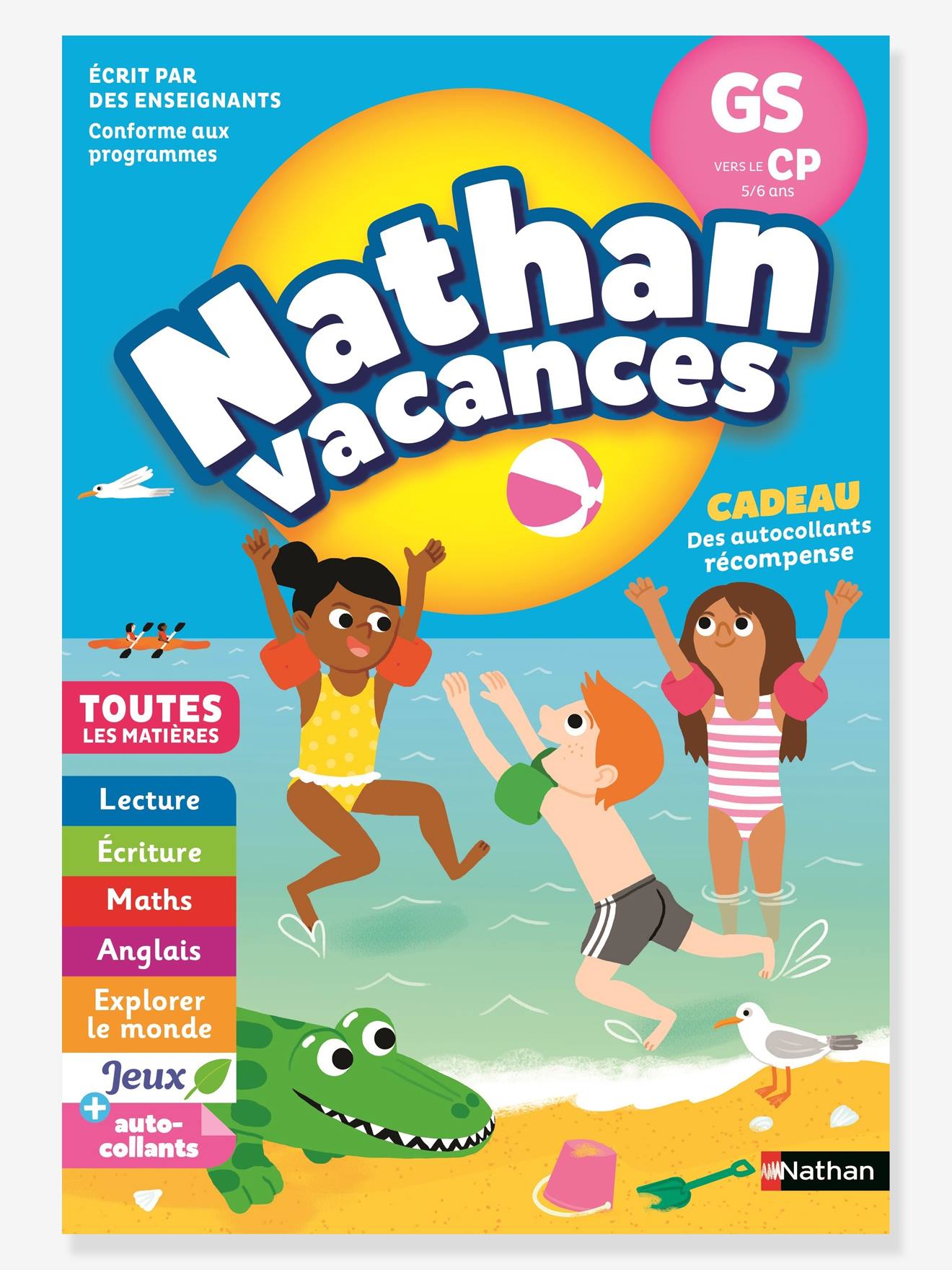 Cahier de Vacances 2022 de la GS vers le CP - Maternelle 5/6 ans - NATHAN bleu